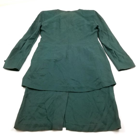 Vintage Forest Green 2-Piece Suit Dress Small 6 - Picture 13 of 16